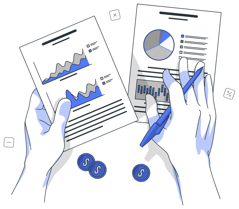Hands reviewing charts and reports, MARRA Data case studies